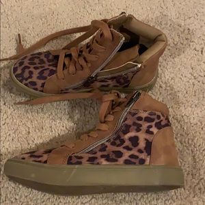 Leopard print high tops